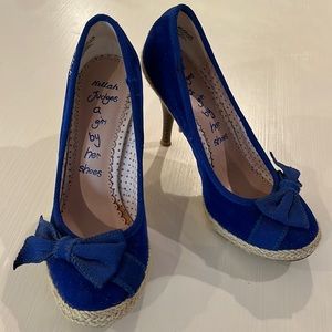 Miss Sixty Killah blue fabric with bow heels. Size 38.
